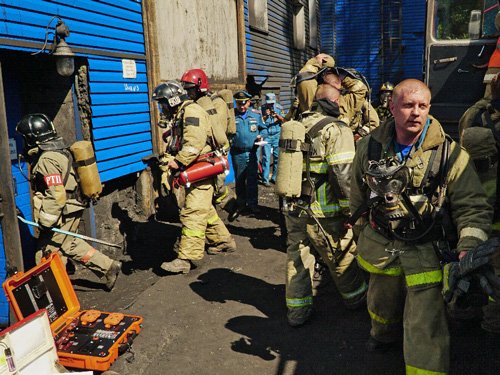Областные противопожарные учения на обогатительной фабрике «Коксовая»