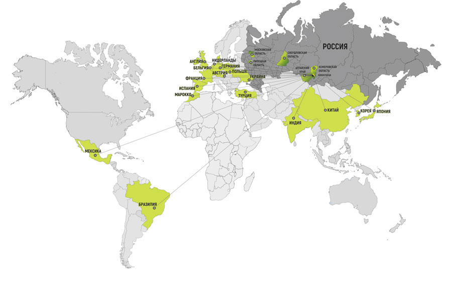 Карта поставок угольной продукции Холдинга «ТопПром»
